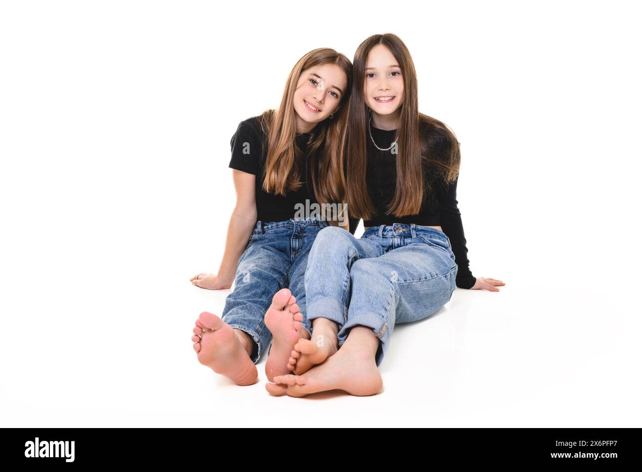 two-young-pre-teen-best-friend-girl-on-studio-white-stock-photo-alamy