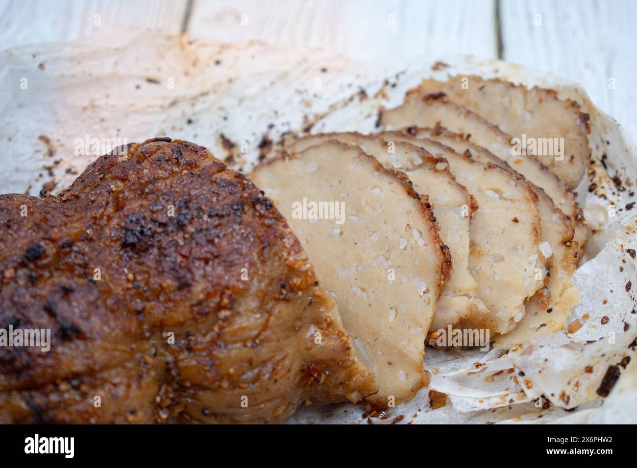 Plant based meat alternative seitan made of vital wheat gluten