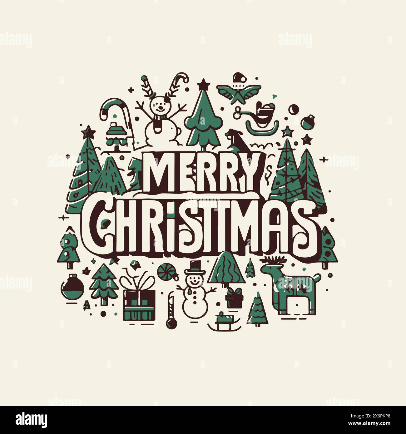 Merry Christmas Vector Typography Elegant and Cheerful Designs for