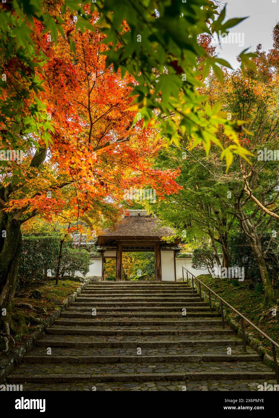 The entrance to Anraku-ji temple in Kyoto Japan taken in the autumn Stock Photo