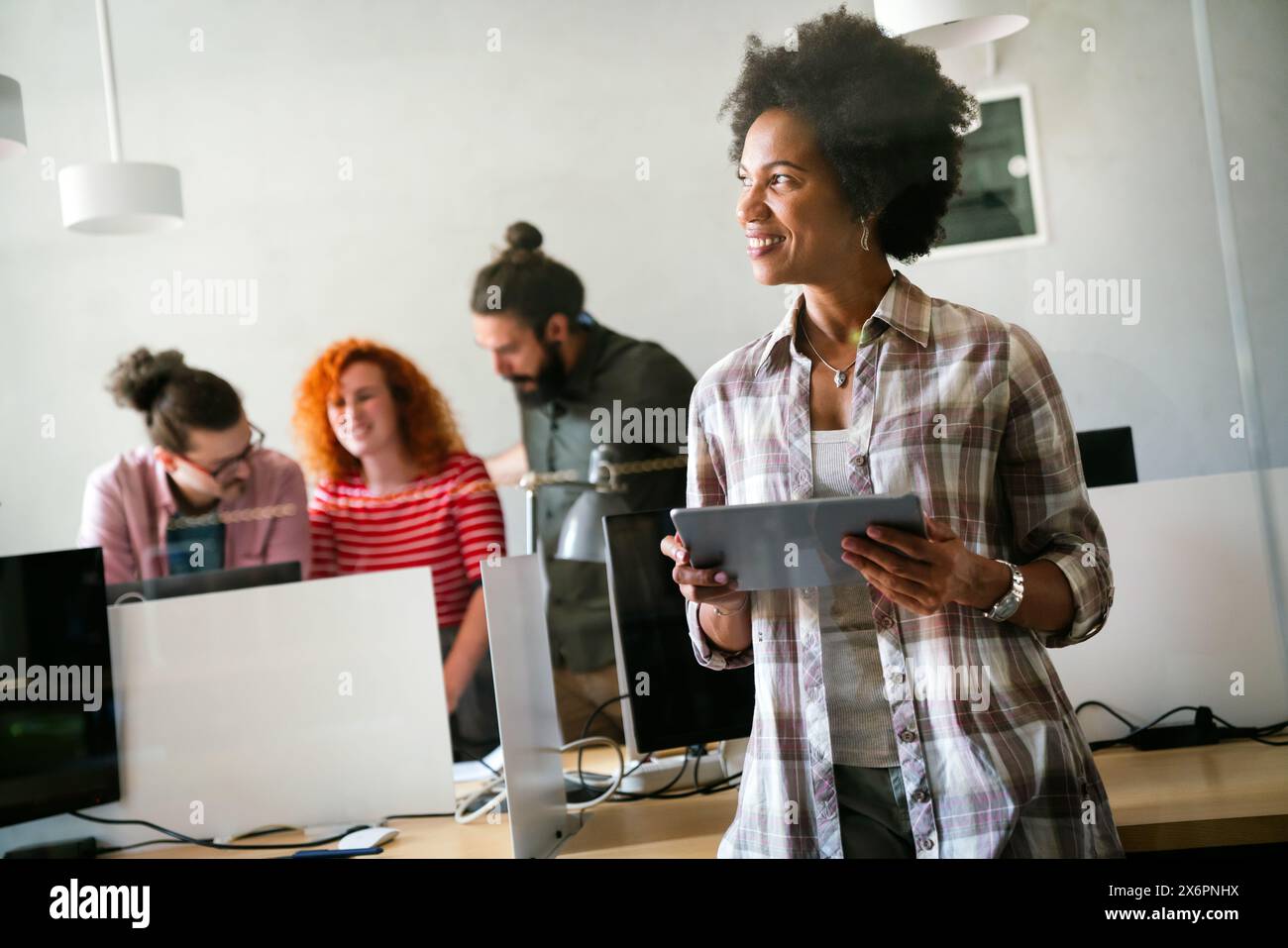Developing programming and coding technologies. Programmer working in a software develop company Stock Photo