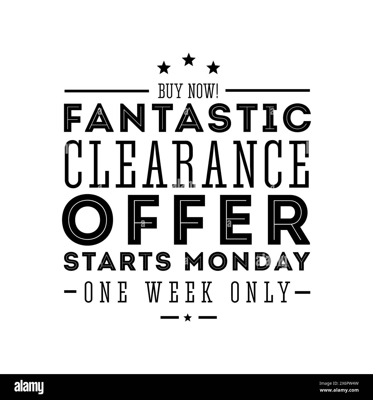 Fantastic Clearance offer sign lettering vintage Stock Vector Image