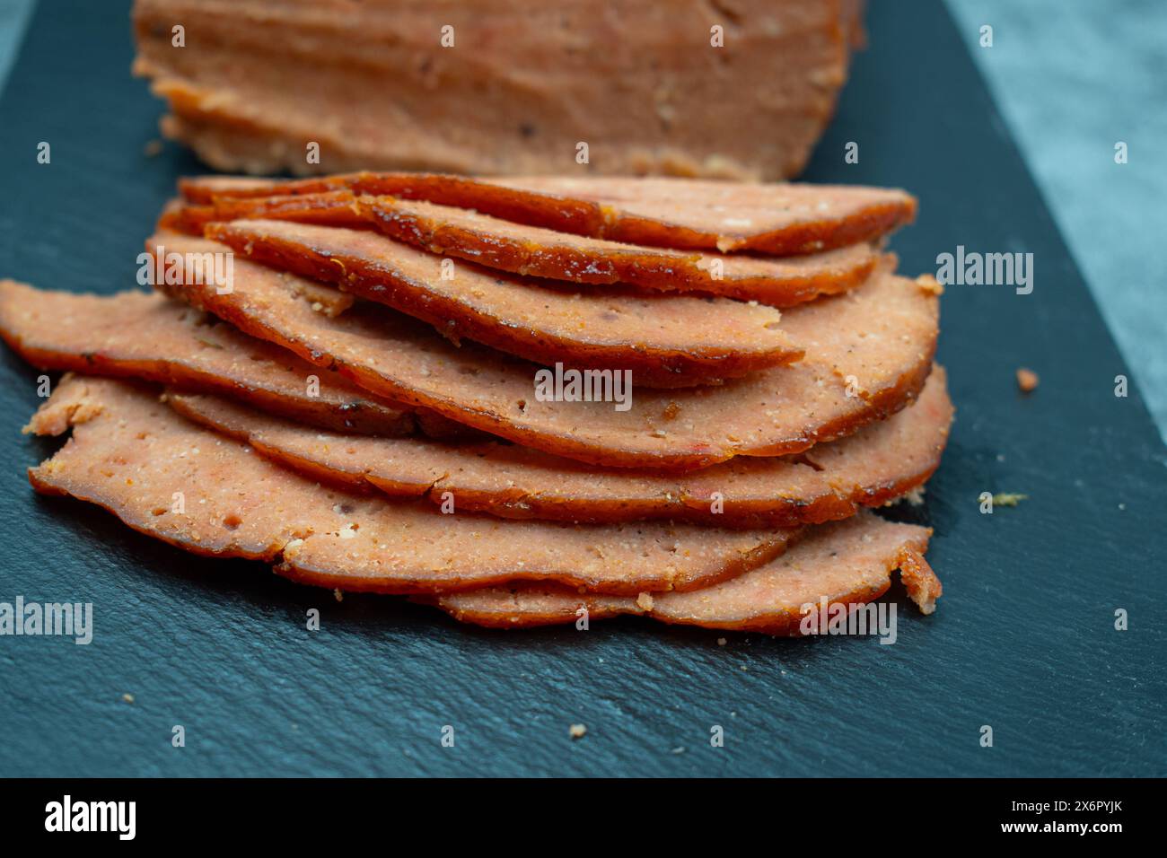 Vegan meat alternative seitan made with gluten and tofu, seasoned with