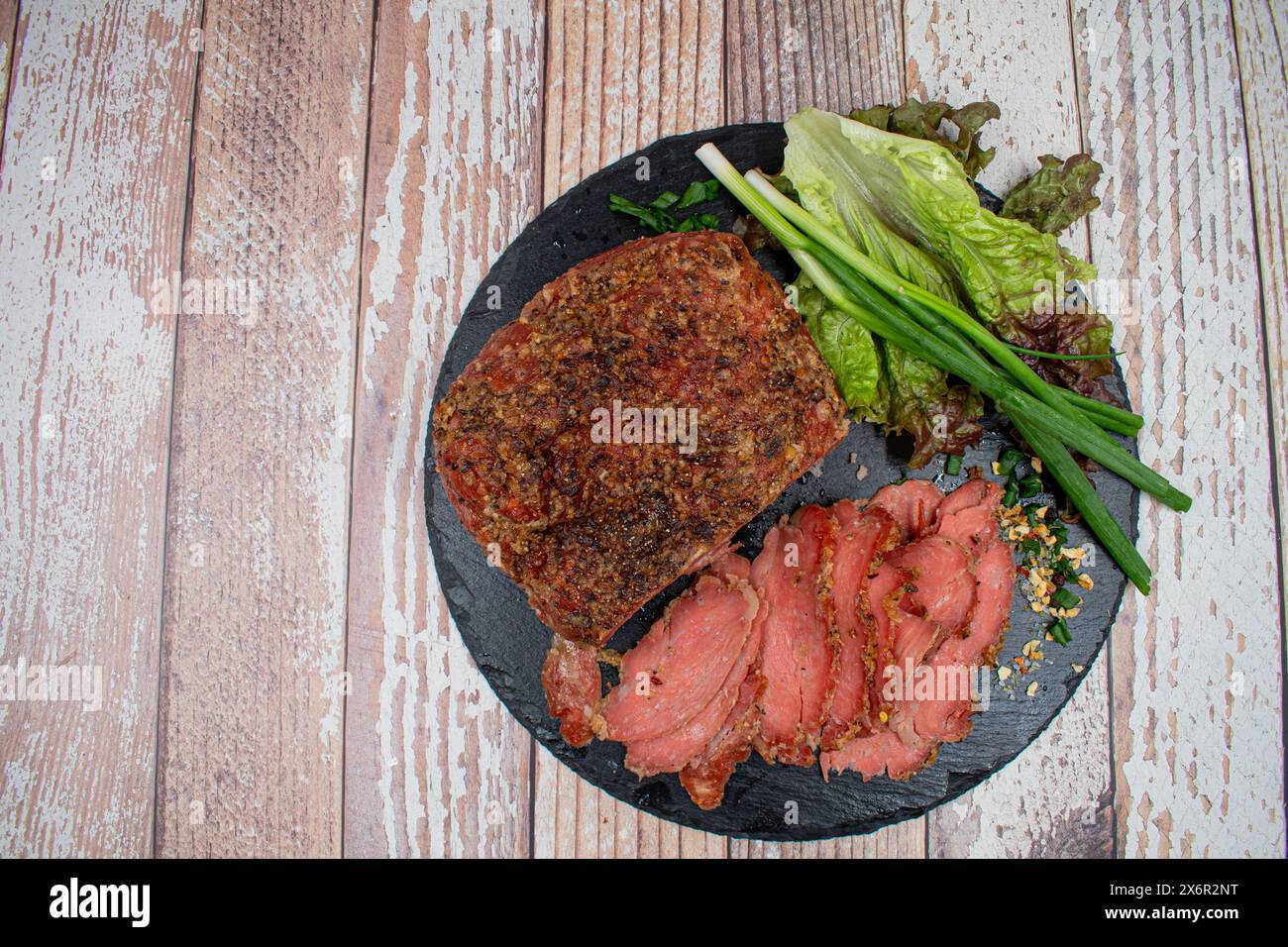 Vegan mock meat, made of wheat gluten, plant based. Steamed, roasted