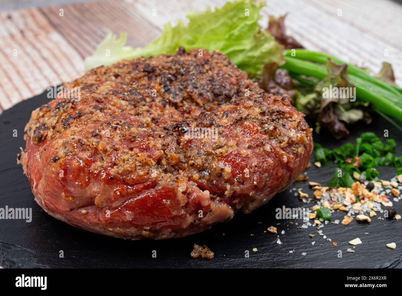 Vegan mock meat, made of wheat gluten, plant based. Steamed, roasted