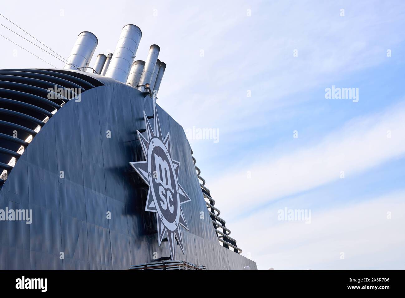 8 May 2024 Logo of MSC Mediterranean Shipping Company, headquartered