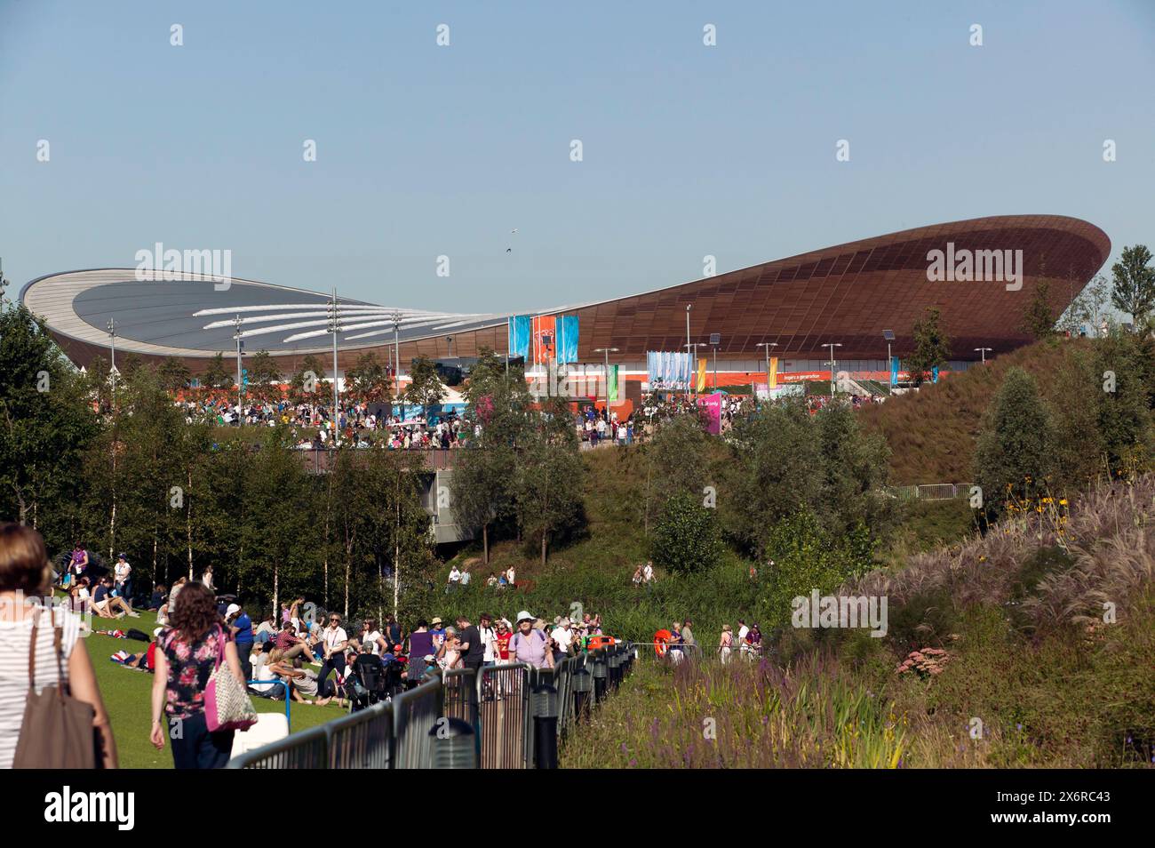 View of The Lee Valley Velodrome,  in the Queen Elizabeth II Olympic Park, Stratford, during the 2012  London Paralympic Games, Stock Photo