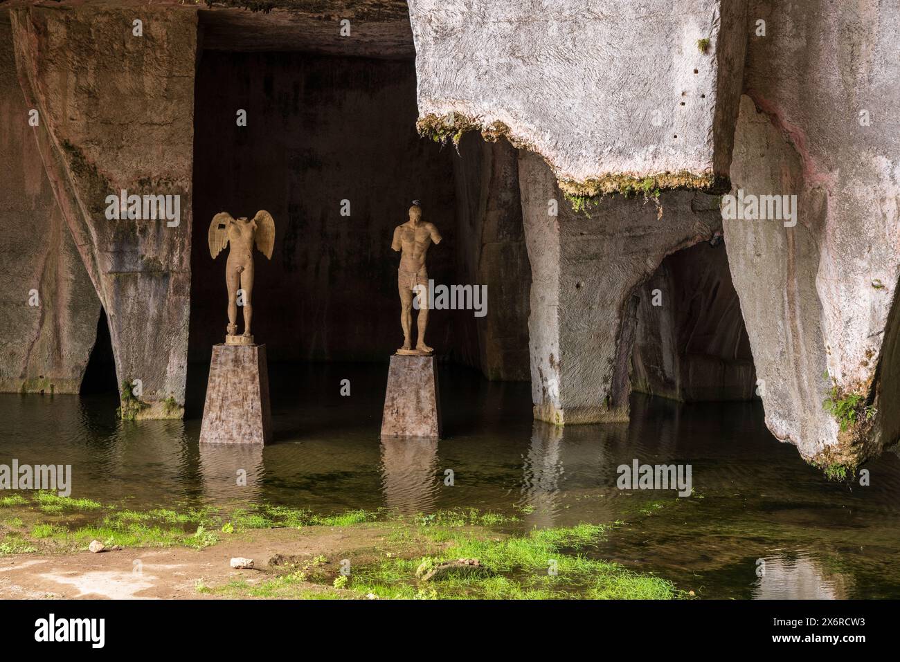 The Greek limestone quarry caves at the Archaeological Park of Neapolis ...