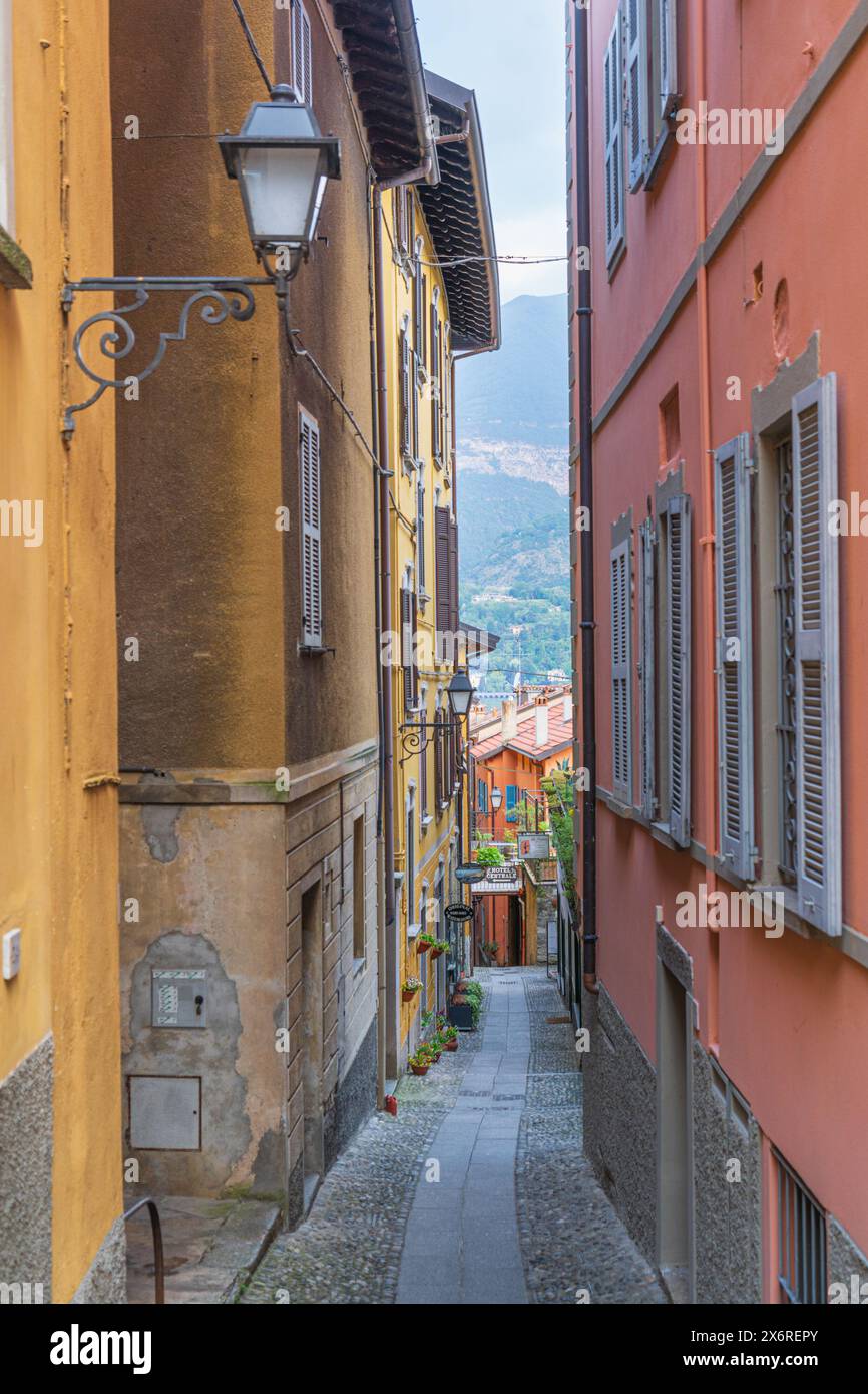 Bellagio street on Lake Como Stock Photo