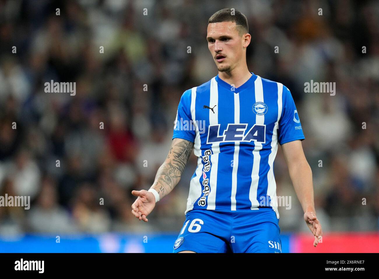 Madrid, Spain. 14th May, 2024. Rafa Marin of Deportivo Alaves during the La Liga match between Real Madrid and Deportivo Alaves played at Santiago Bernabeu Stadium on May 14, 2024 in Madrid, Spain. (Photo by Cesar Cebolla/PRESSINPHOTO) Credit: PRESSINPHOTO SPORTS AGENCY/Alamy Live News Stock Photo