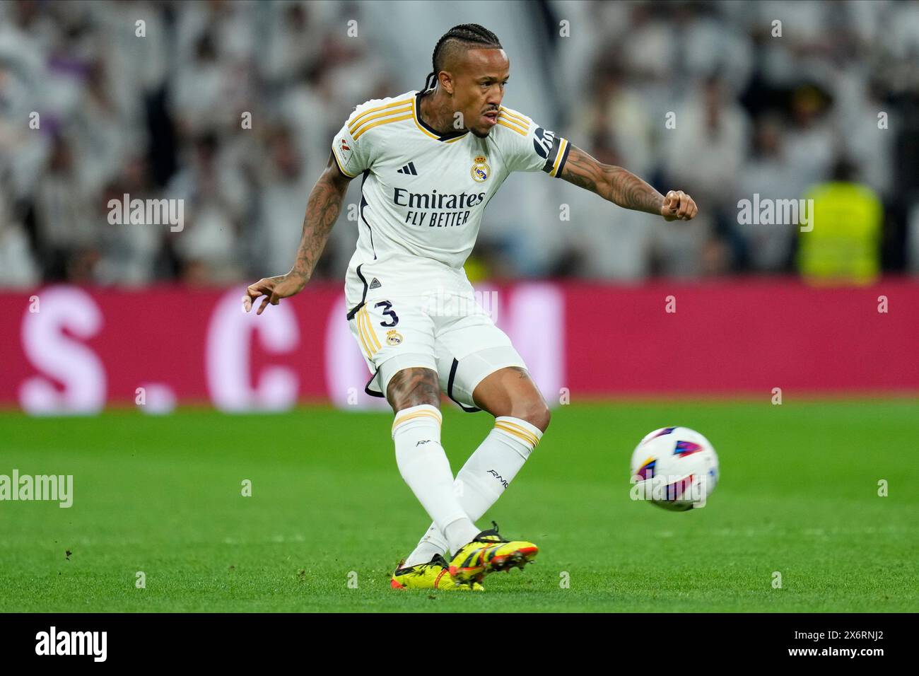 Madrid, Spain. 14th May, 2024. r 3 during the La Liga match between Real Madrid and Deportivo Alaves played at Santiago Bernabeu Stadium on May 14, 2024 in Madrid, Spain. (Photo by Cesar Cebolla/PRESSINPHOTO) Credit: PRESSINPHOTO SPORTS AGENCY/Alamy Live News Stock Photo