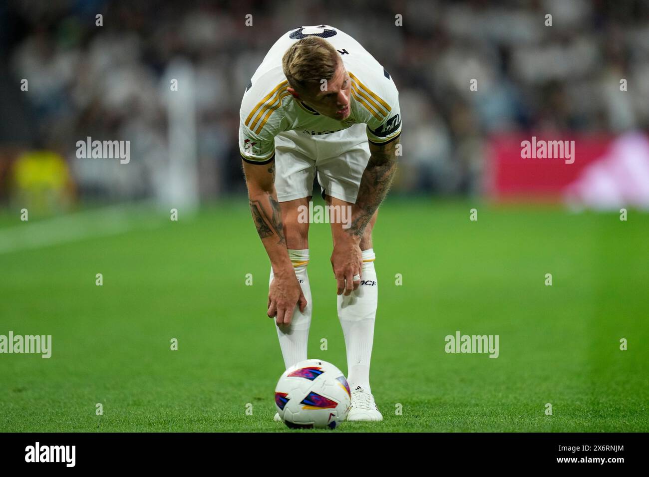 Madrid, Spain. 14th May, 2024. Toni Kroos of Real Madrid during the La Liga match between Real Madrid and Deportivo Alaves played at Santiago Bernabeu Stadium on May 14, 2024 in Madrid, Spain. (Photo by Cesar Cebolla/PRESSINPHOTO) Credit: PRESSINPHOTO SPORTS AGENCY/Alamy Live News Stock Photo