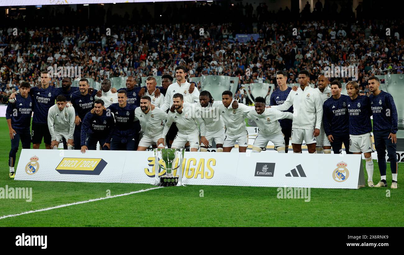 Madrid, Spain. 14th May, 2024. Team Photo of Real Madrid CF during the La Liga match between Real Madrid and Deportivo Alaves played at Santiago Bernabeu Stadium on May 14, 2024 in Madrid, Spain. (Photo by Cesar Cebolla/PRESSINPHOTO) Credit: PRESSINPHOTO SPORTS AGENCY/Alamy Live News Stock Photo