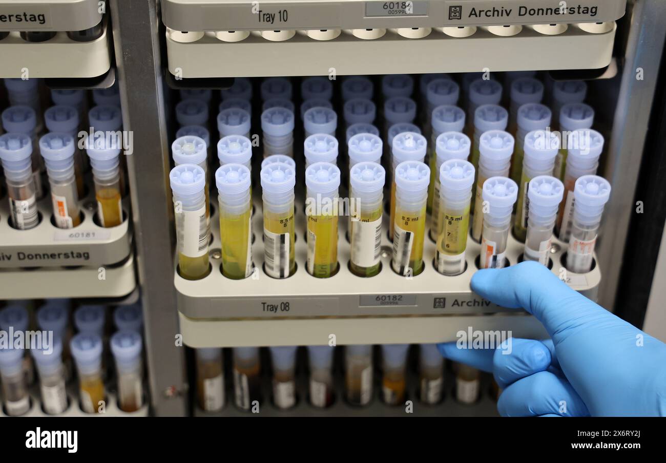 Lab Line 259 16 May 2024, Mecklenburg-Western Pomerania, Rostock: The sample archive ...