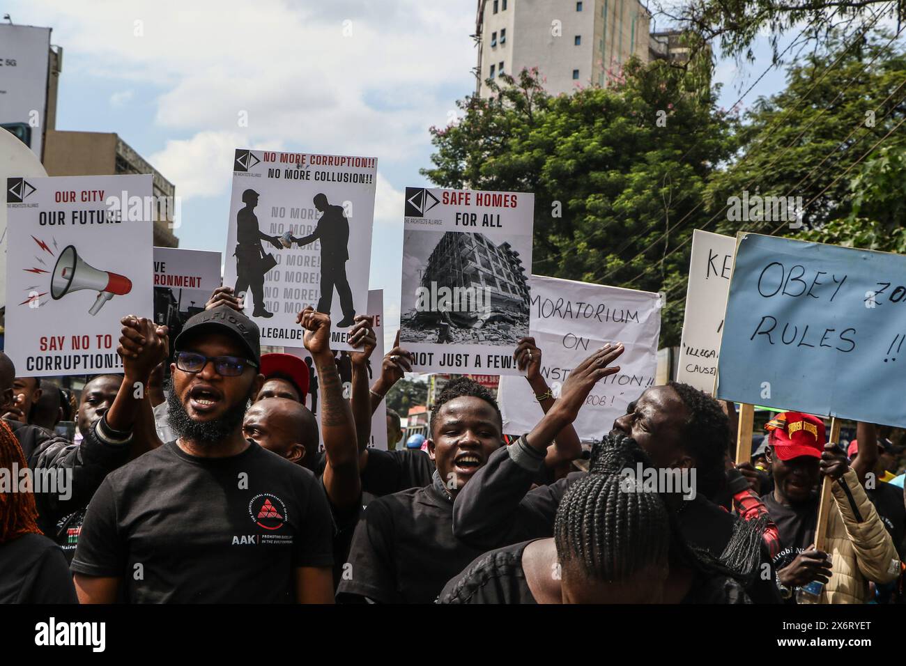 Nairobi, Kenya. 16th May, 2024. Residents of Nairobi hold placards and ...