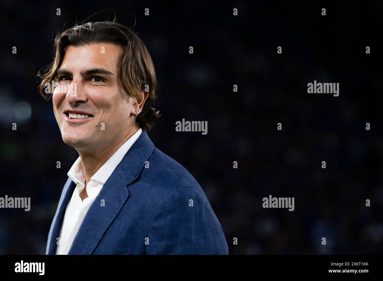 Rome, Italy. 15 May 2024. Nicola Ventola smiles prior to the Coppa Italia final football match Atalanta BC and Juventus FC. Credit: Nicolò Campo/Alamy Live News Stock Photo