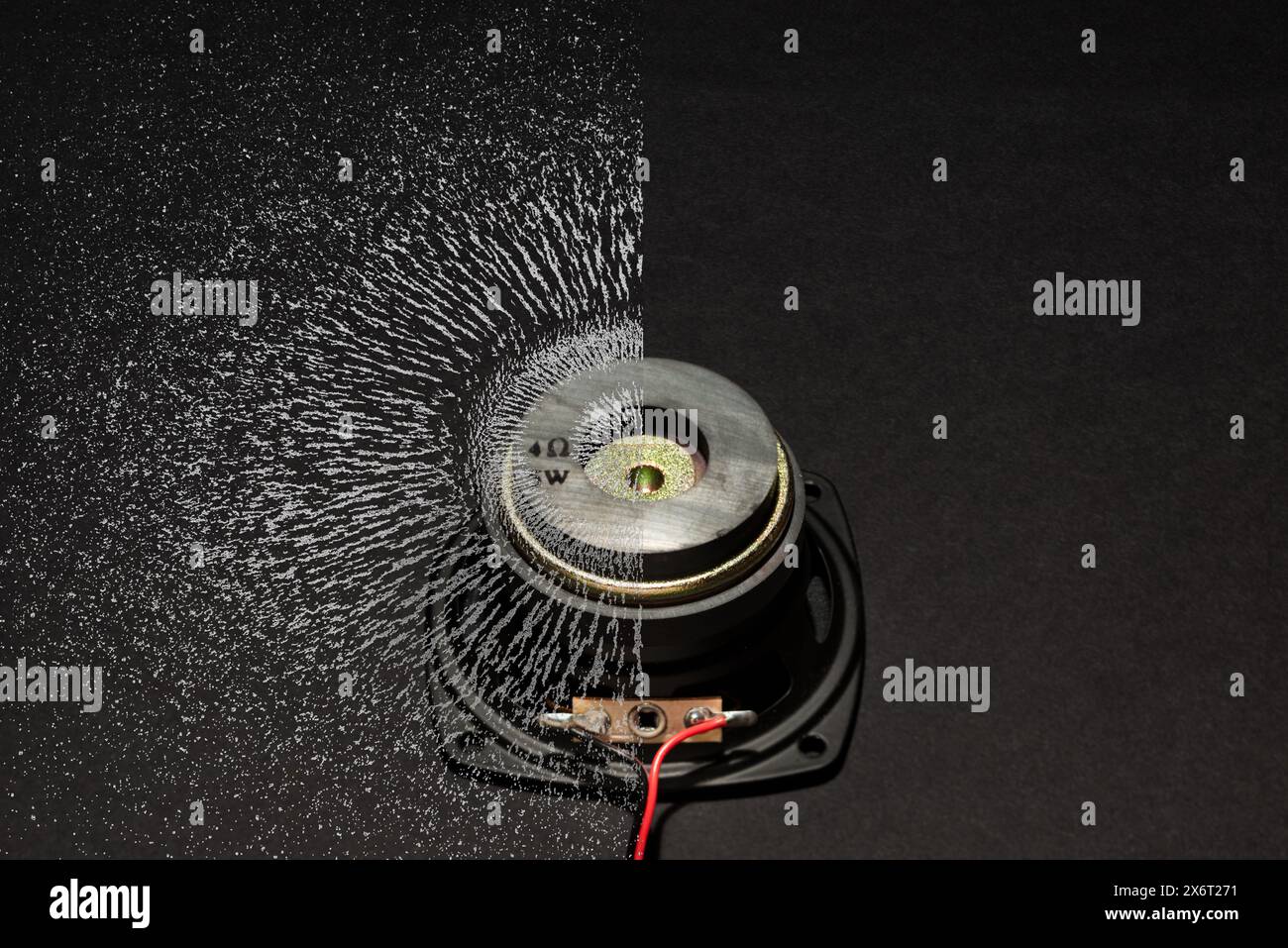 fields around a loudspeaker used with electricity to generate
