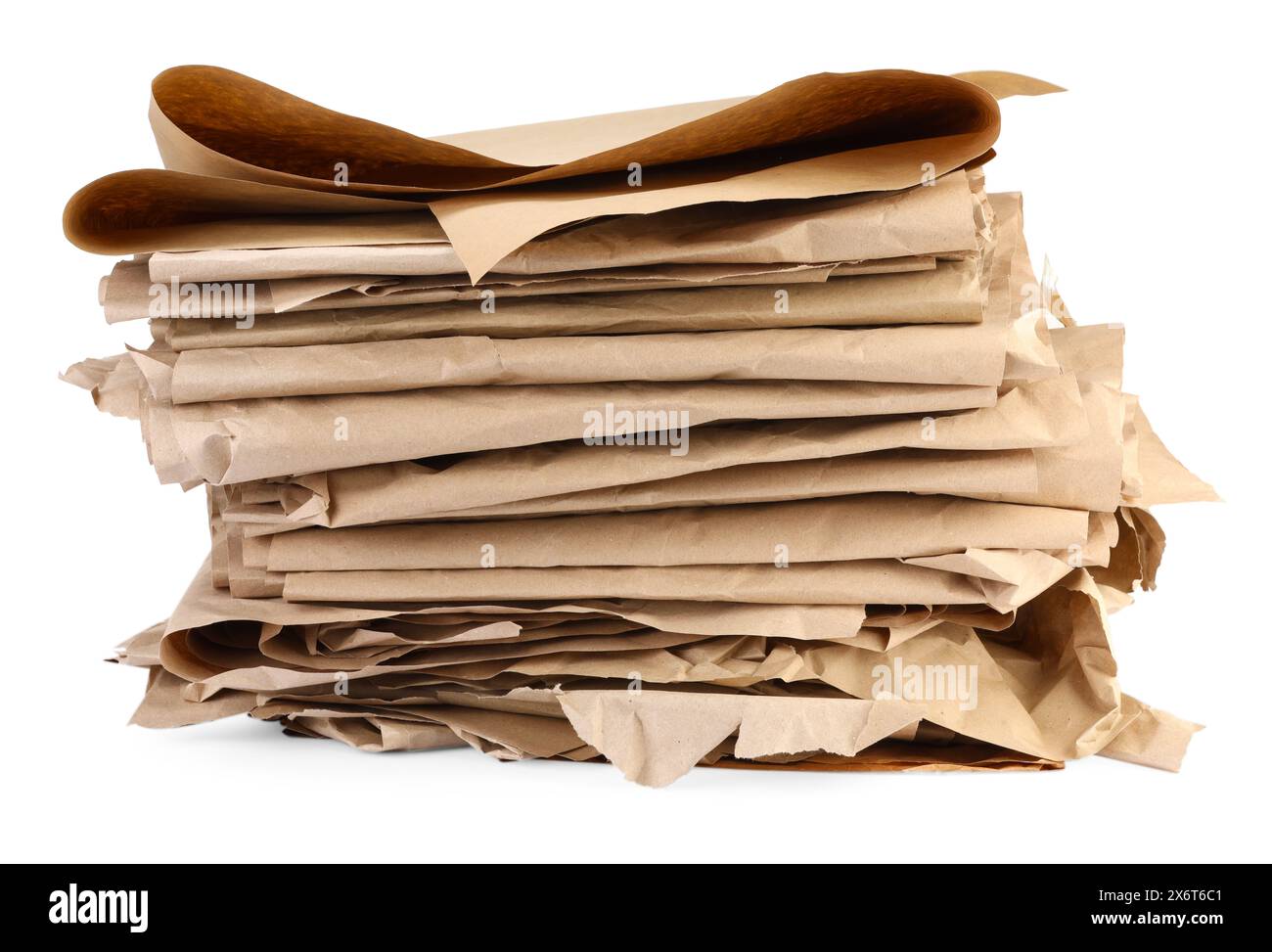 Stack of waste paper isolated on white Stock Photo - Alamy