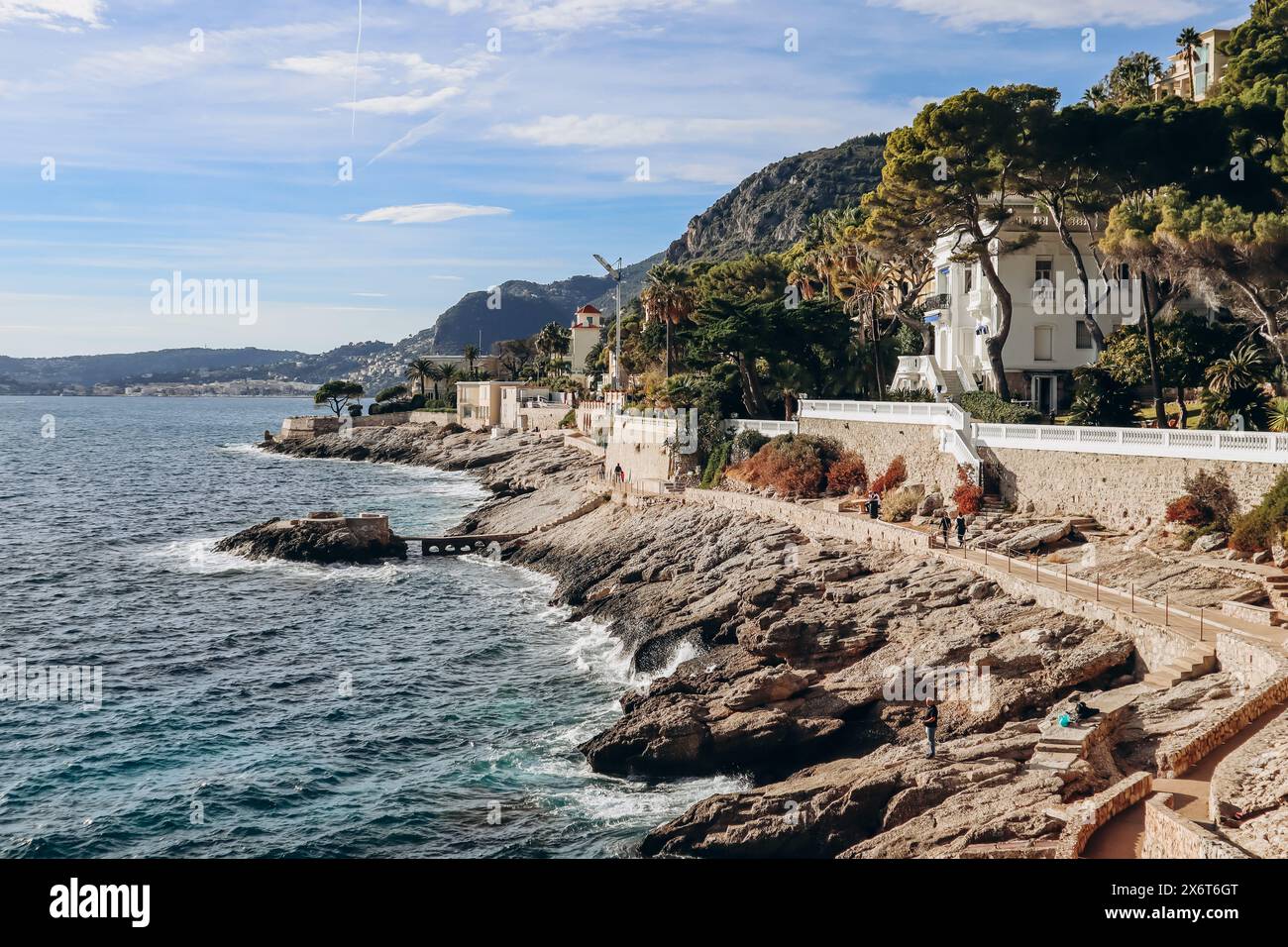 View of the coastal area of Cap d'Ail in the south of France Stock ...