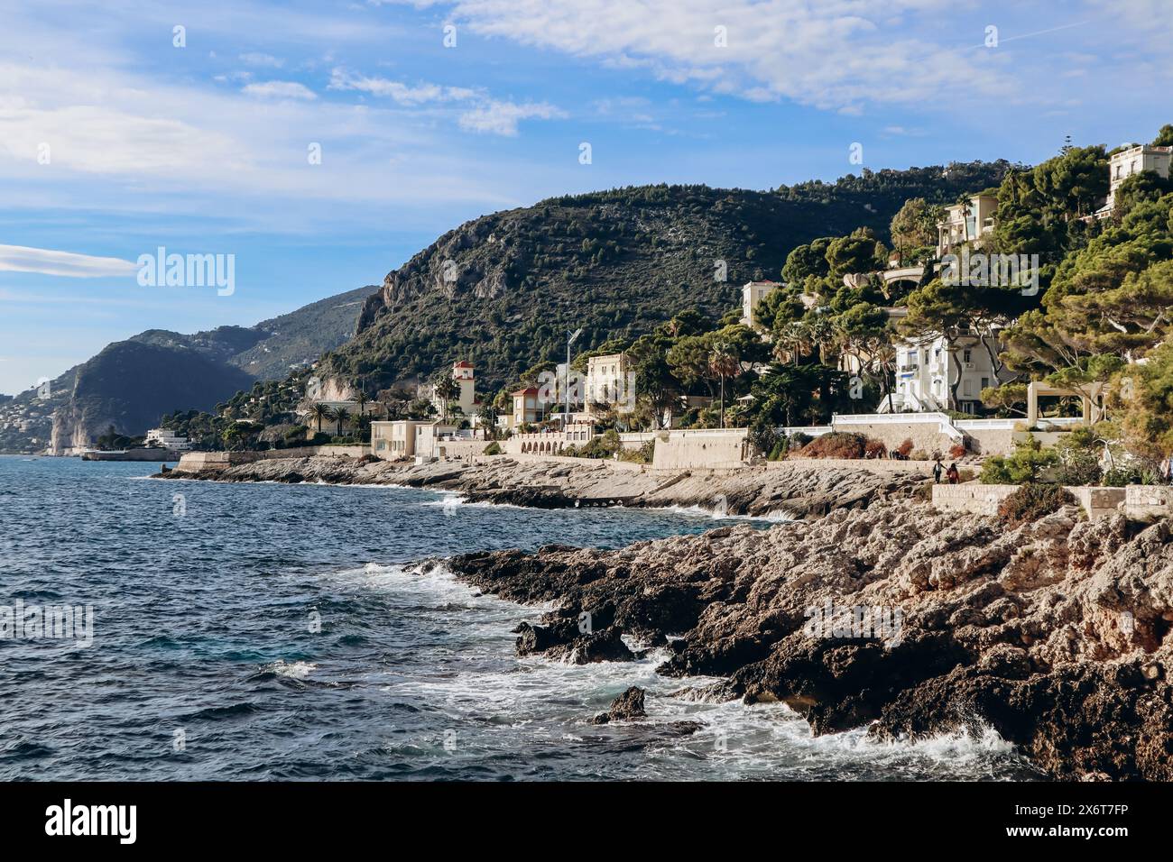 View of the coastal area of Cap d'Ail in the south of France Stock ...