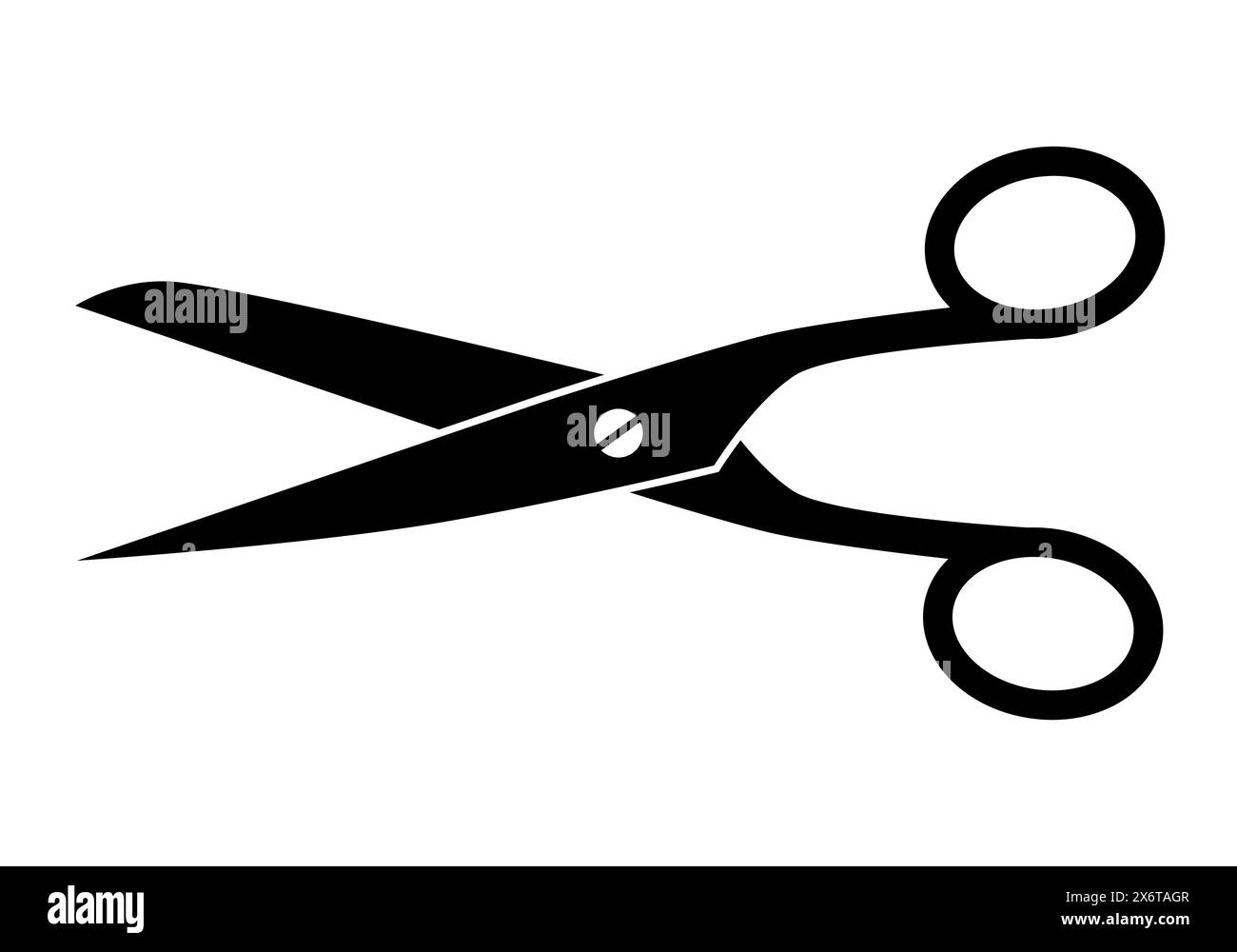 scissors silhouette shape, black and white vector illustration of hand-operated shearing tools Stock Vector