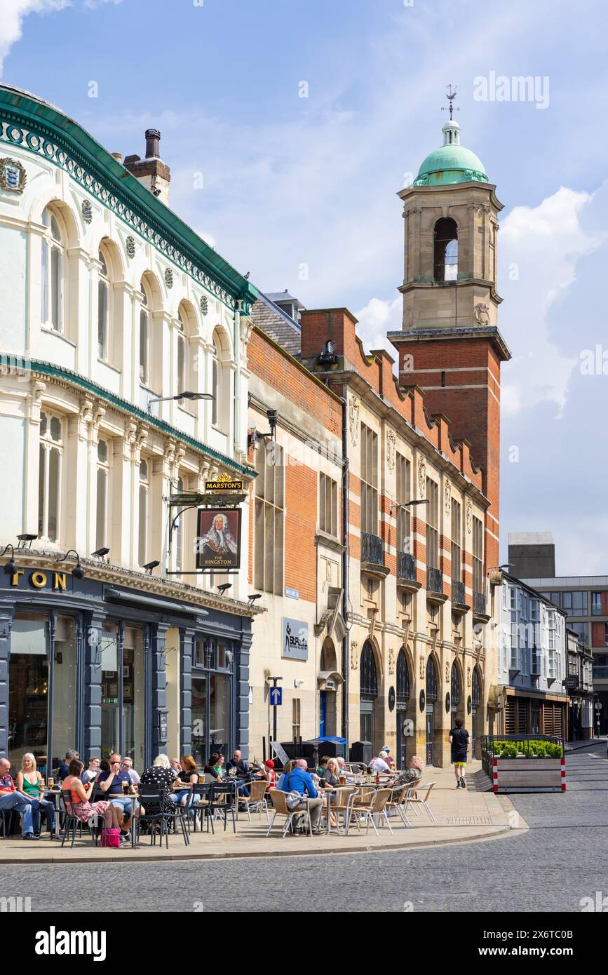 Hull UK people at The Kingston pub in Hull on Trinity Square North Church Side Trinity House lane Kingston upon Hull Yorkshire England UK GB Europe Stock Photo