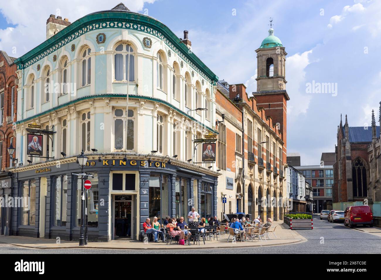 Hull UK people at The Kingston pub in Hull on Trinity Square North Church Side Trinity House lane Kingston upon Hull Yorkshire England UK GB Europe Stock Photo