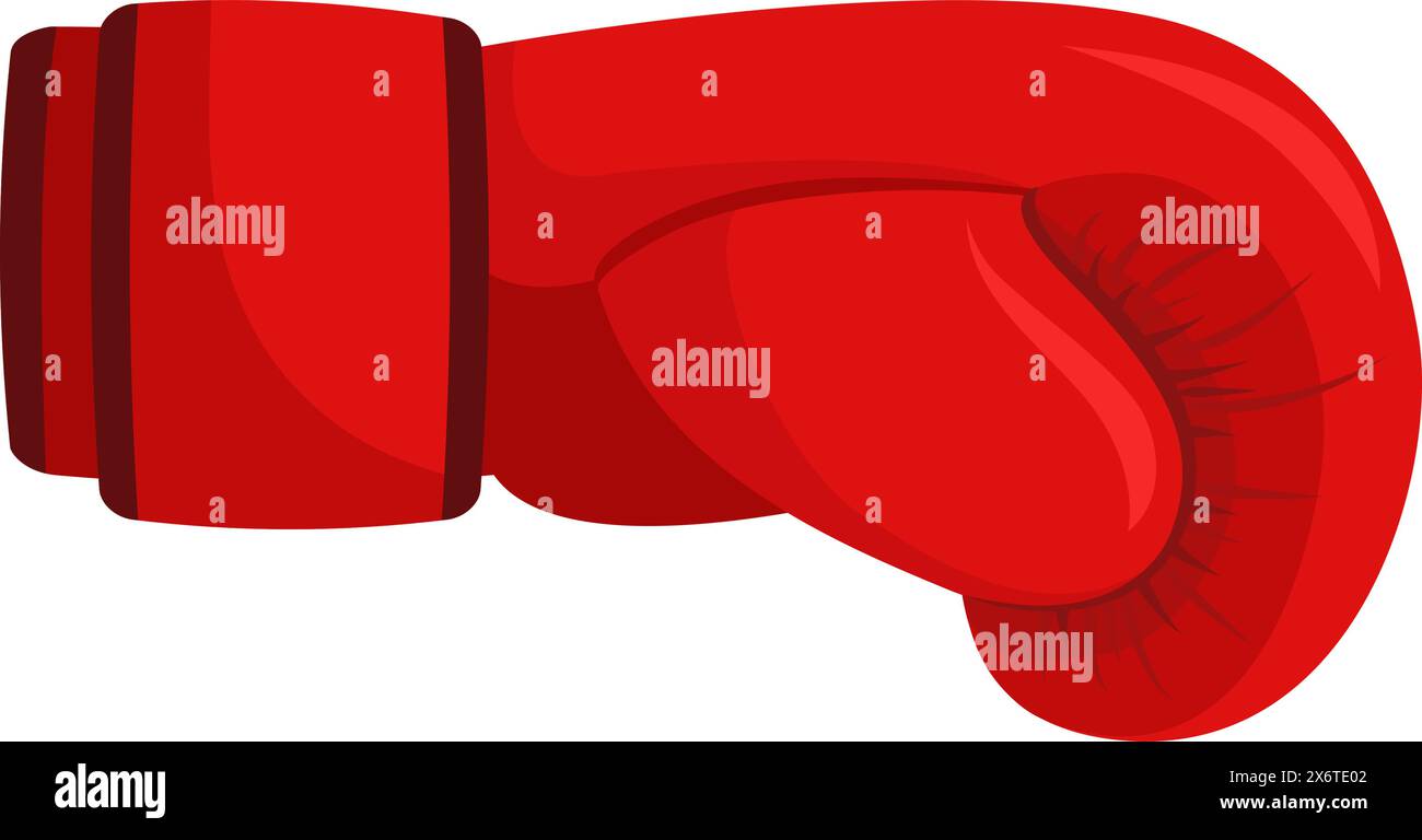 Red boxing glove side view, fight and boxing concept Stock Vector