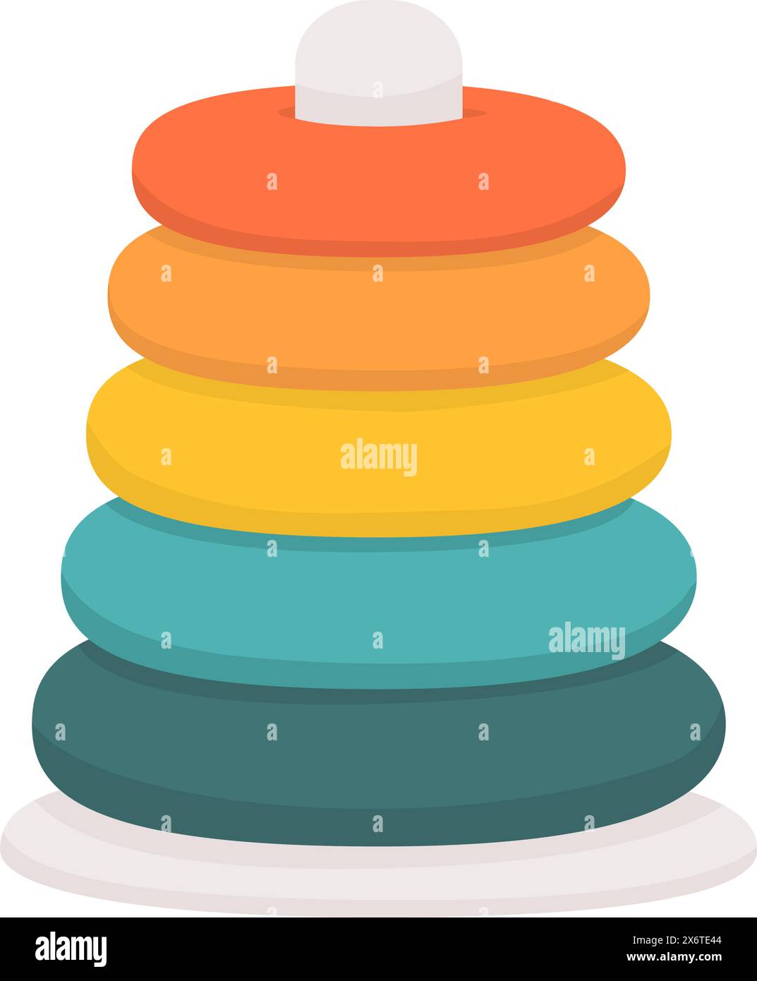 Rainbow stacking toy for babies, play and learn concept Stock Vector