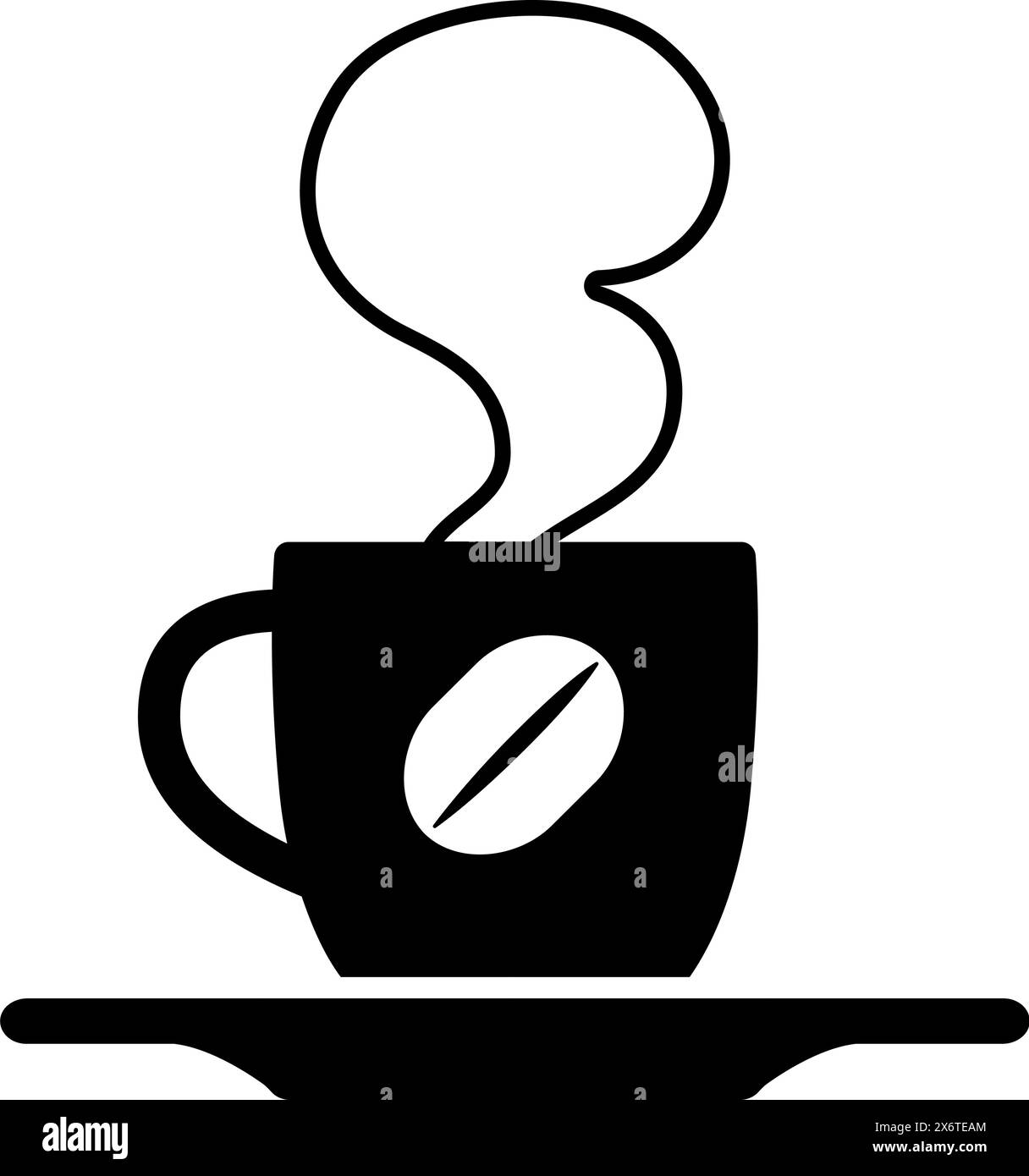Steaming hot coffee cup icon: cafe and hot drinks concept Stock Vector