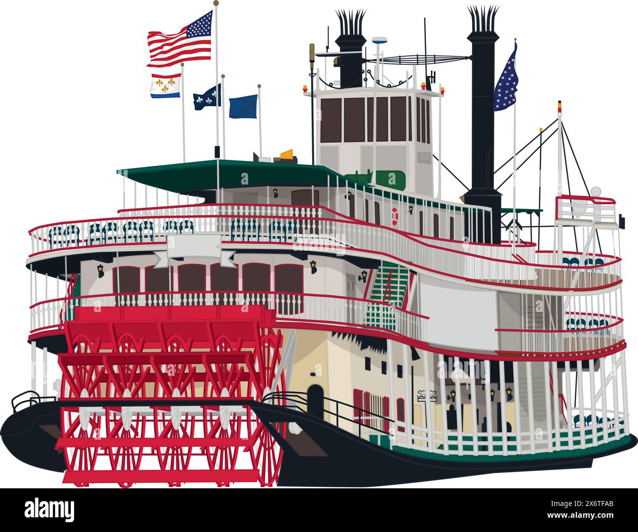 Steamboat New Orleans Stock Vector