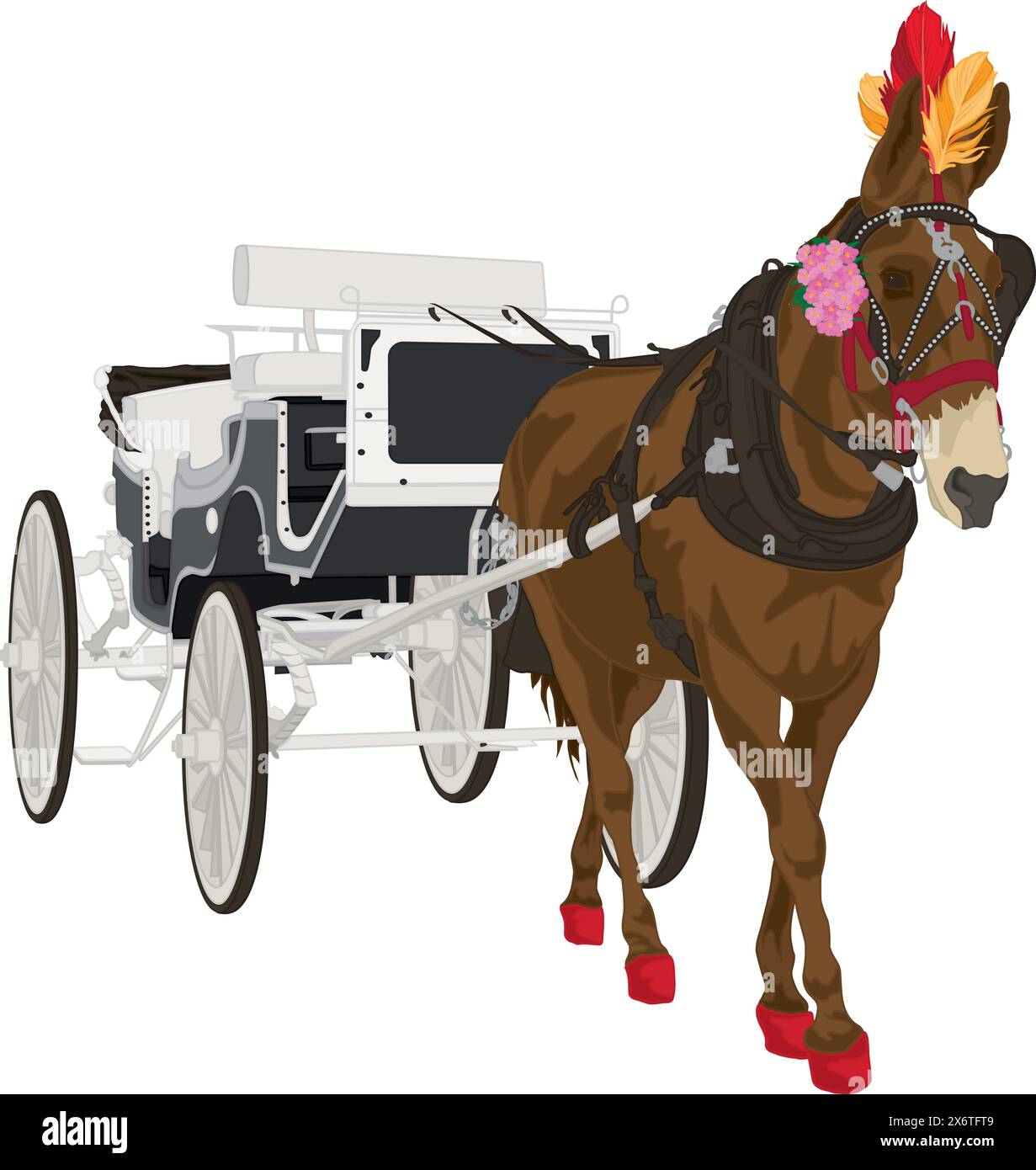 Horse and Buggy Stock Vector