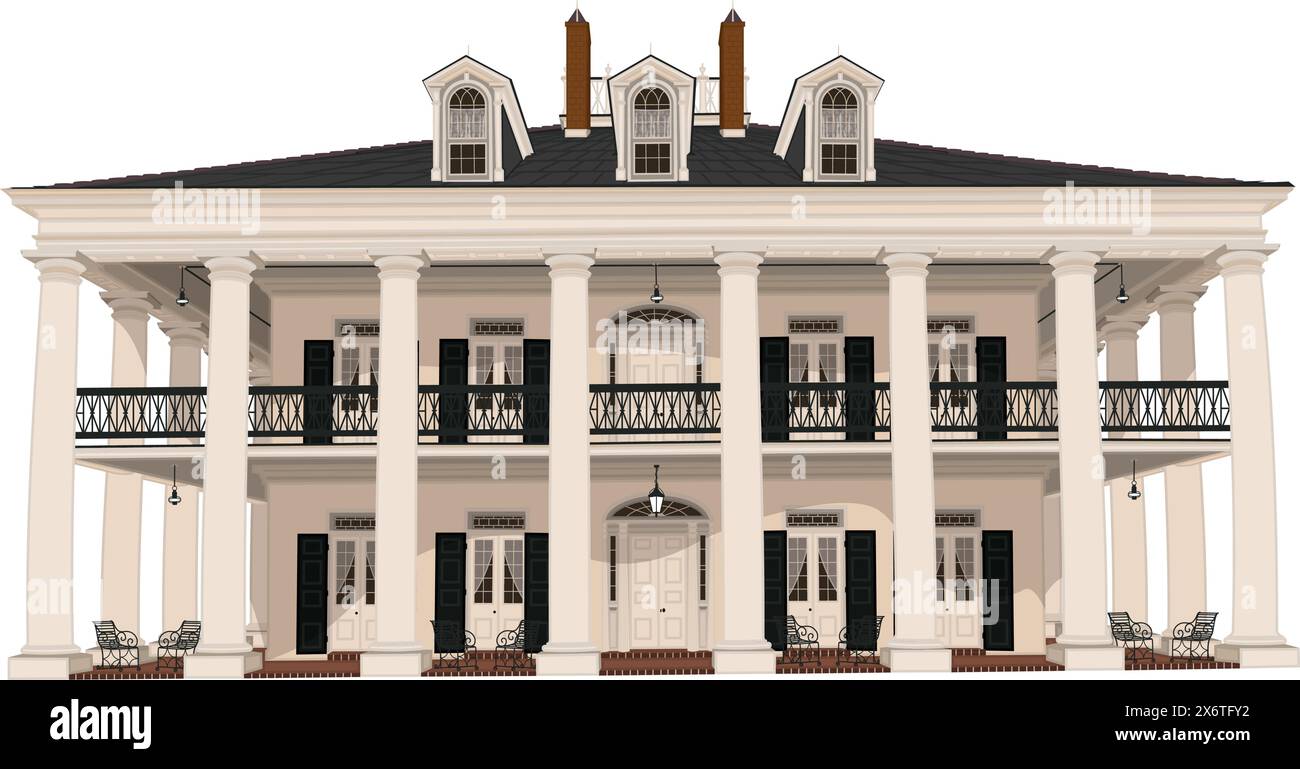Plantation Louisiana Stock Vector