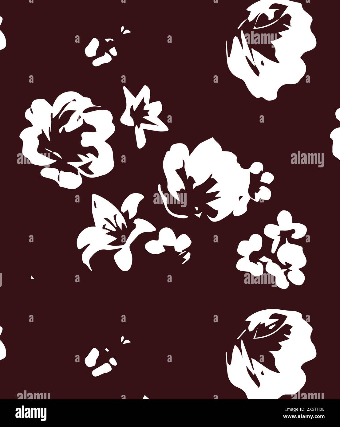 Floral seamless pattern with big flowers and Vector illustration Stock ...