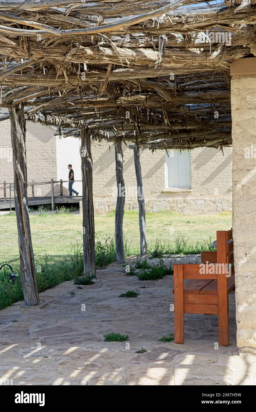Restored barracks at Fort Stockton, active 1867-1886 during Indian wars to protect westward migration trade routes — Fort Stockton, TX, April 5, 2024 Stock Photo