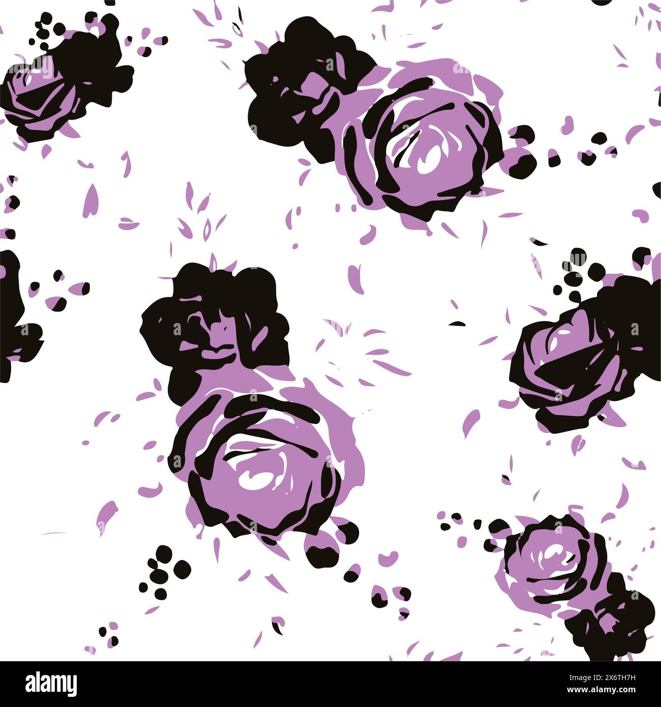 Floral seamless pattern with big flowers and Vector illustration. Stock Vector