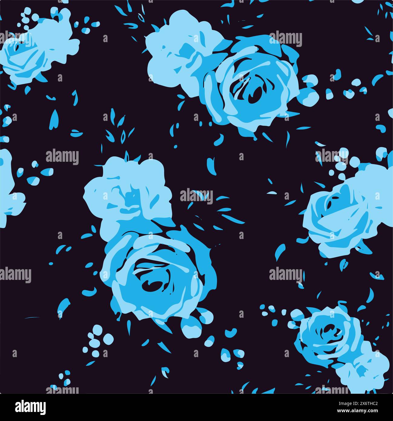 Floral seamless pattern with big flowers and Vector illustration. Stock Vector