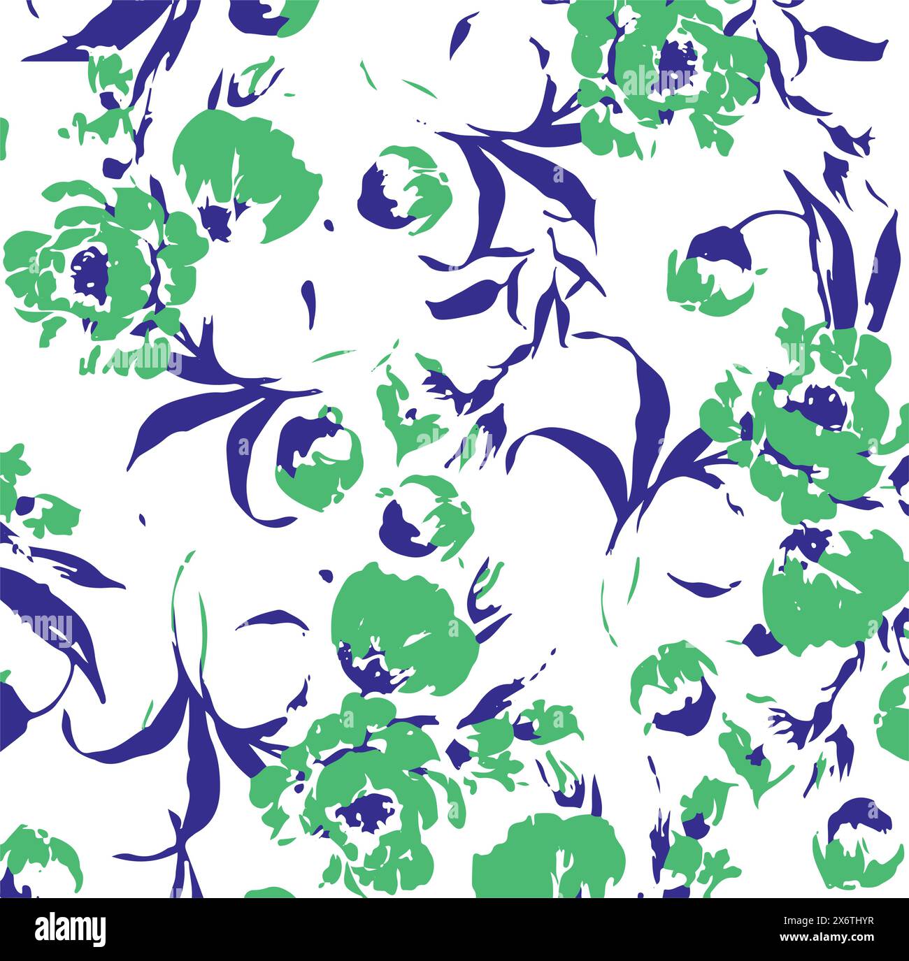 Floral seamless pattern with big flowers and Vector illustration Stock ...