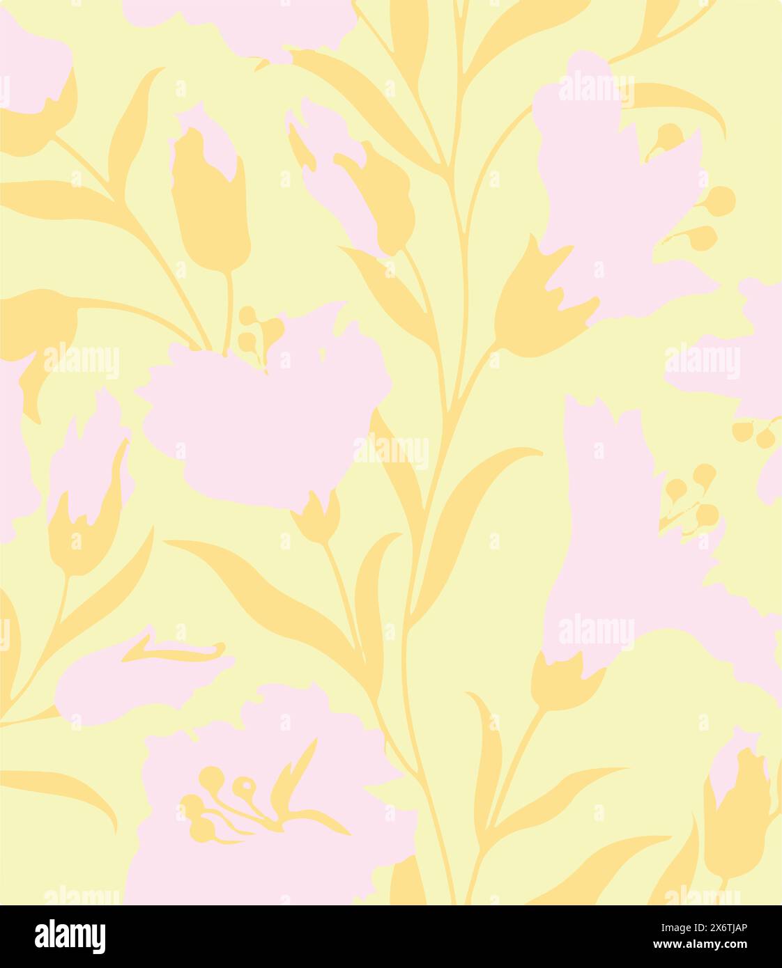 Floral seamless pattern with big flowers and Vector illustration Stock ...