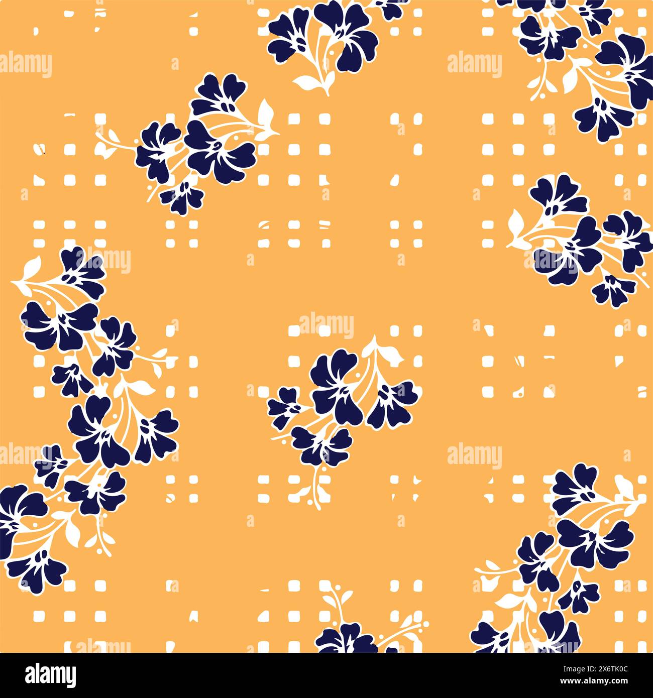 Floral seamless pattern with big flowers and Vector illustration Stock ...