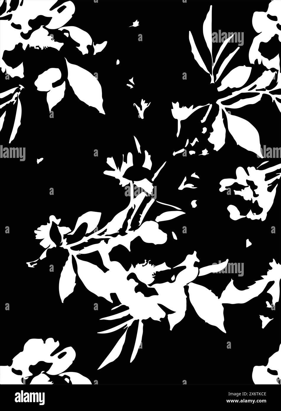 Floral seamless pattern with big flowers and Vector illustration Stock ...