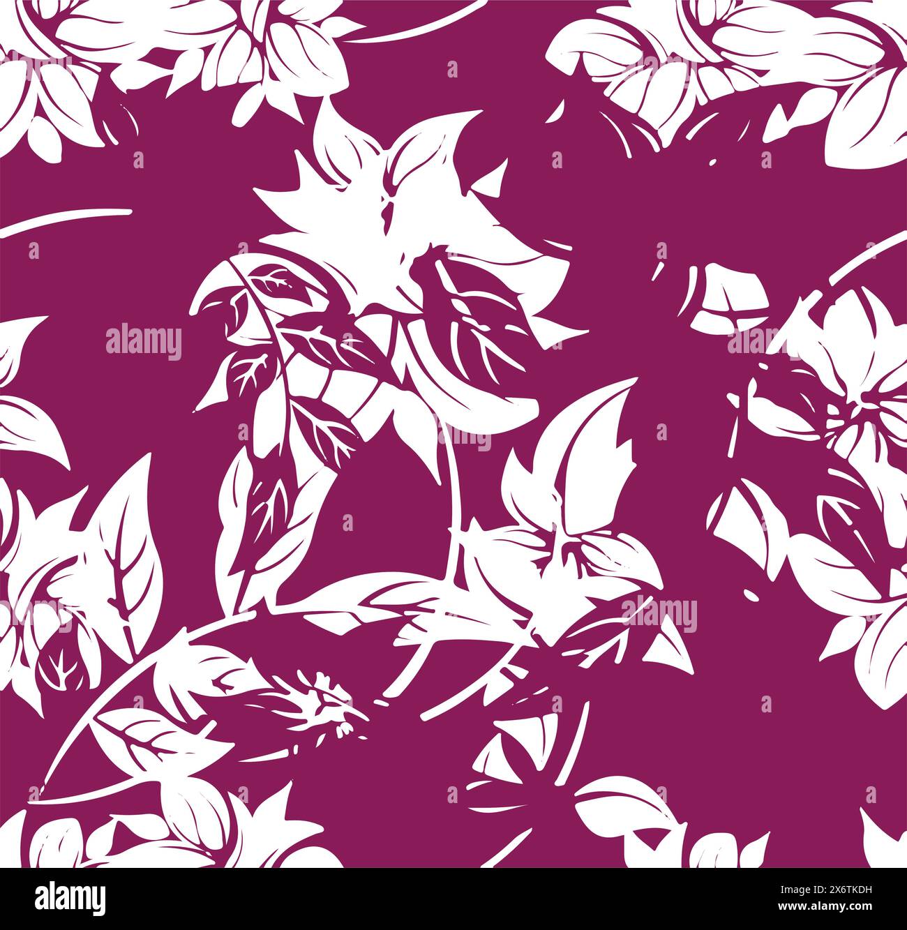 Floral seamless pattern with big flowers and Vector illustration Stock ...