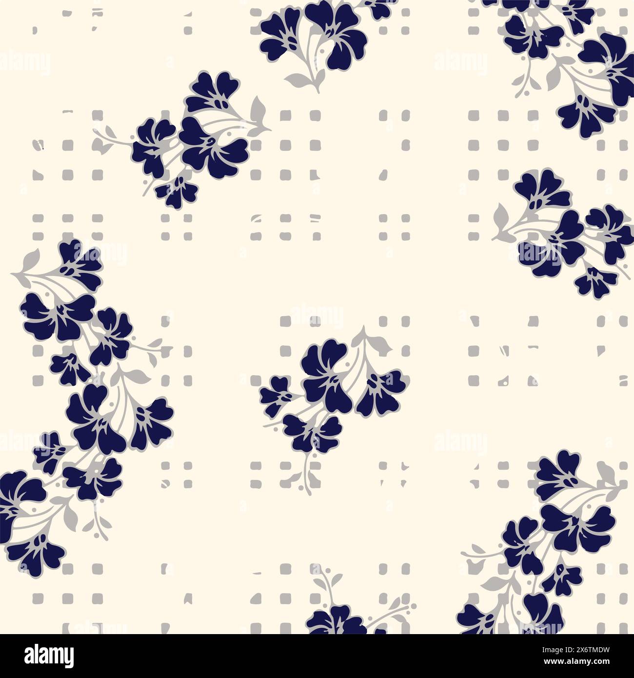 Floral seamless pattern with big flowers and Vector illustration Stock ...