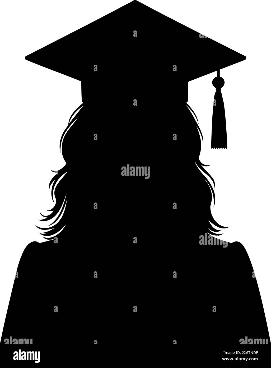 Silhouette of a female graduate in cap and gown. Vector illustration Stock Vector Image & Art