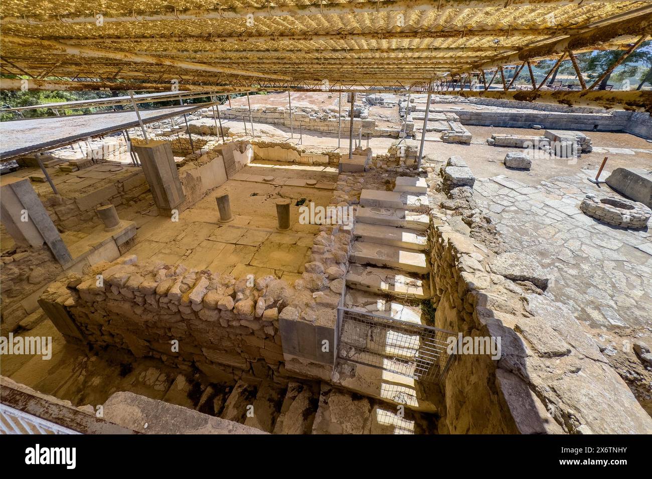 Covered part section of Palace of Phaistos archaeological site of