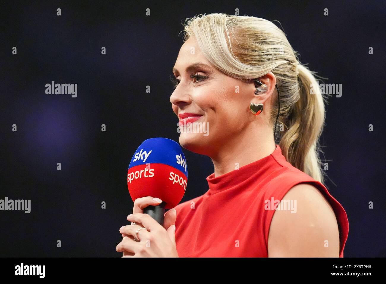 Sheffield, UK. 16th May, 2024. Sky Sports Presenter Emma Paton during the 2024 BetMGM Premier