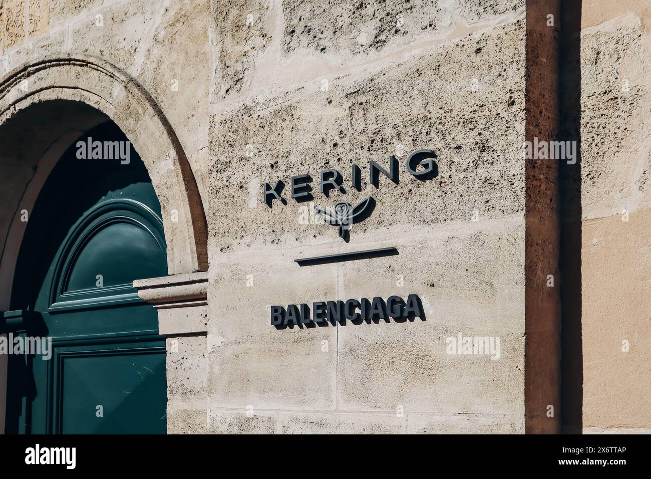 Paris, France - October 1, 2023: Kering and Balenciaga headquarters, located in the former Hopital Laennec in the 7th arrondissement of Paris. Stock Photo