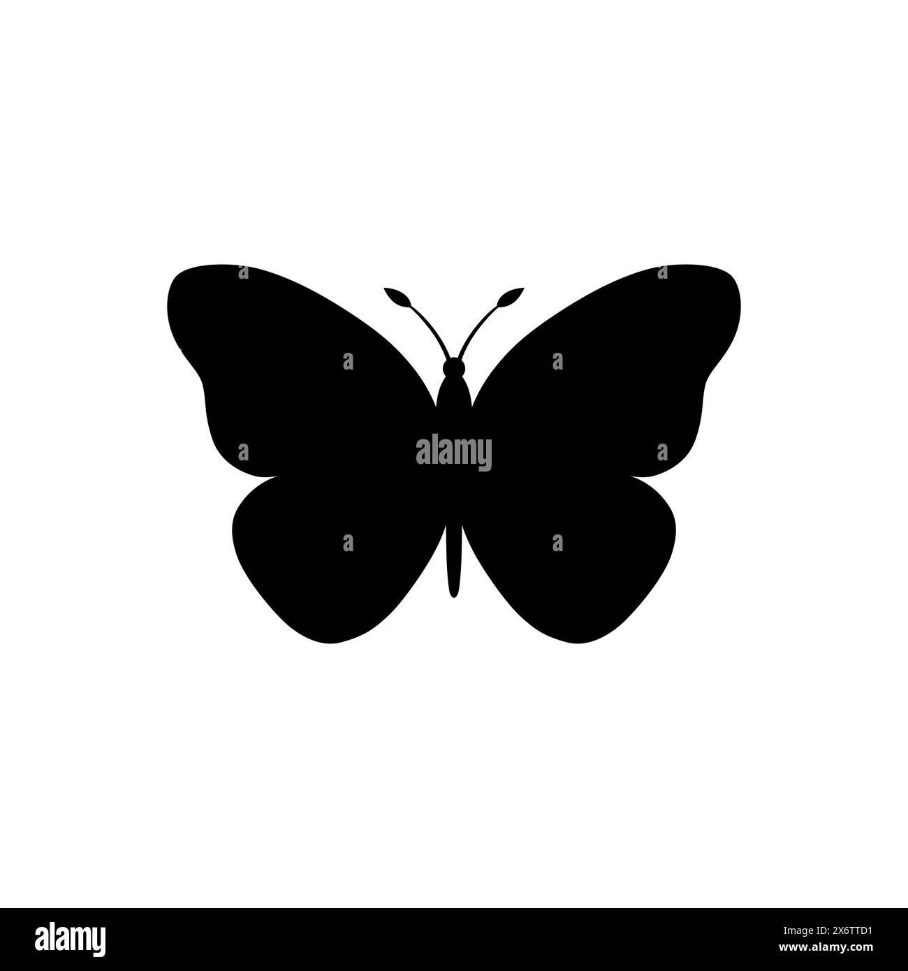 Elegant Black Butterfly Vector Design on White Background Stock Vector ...