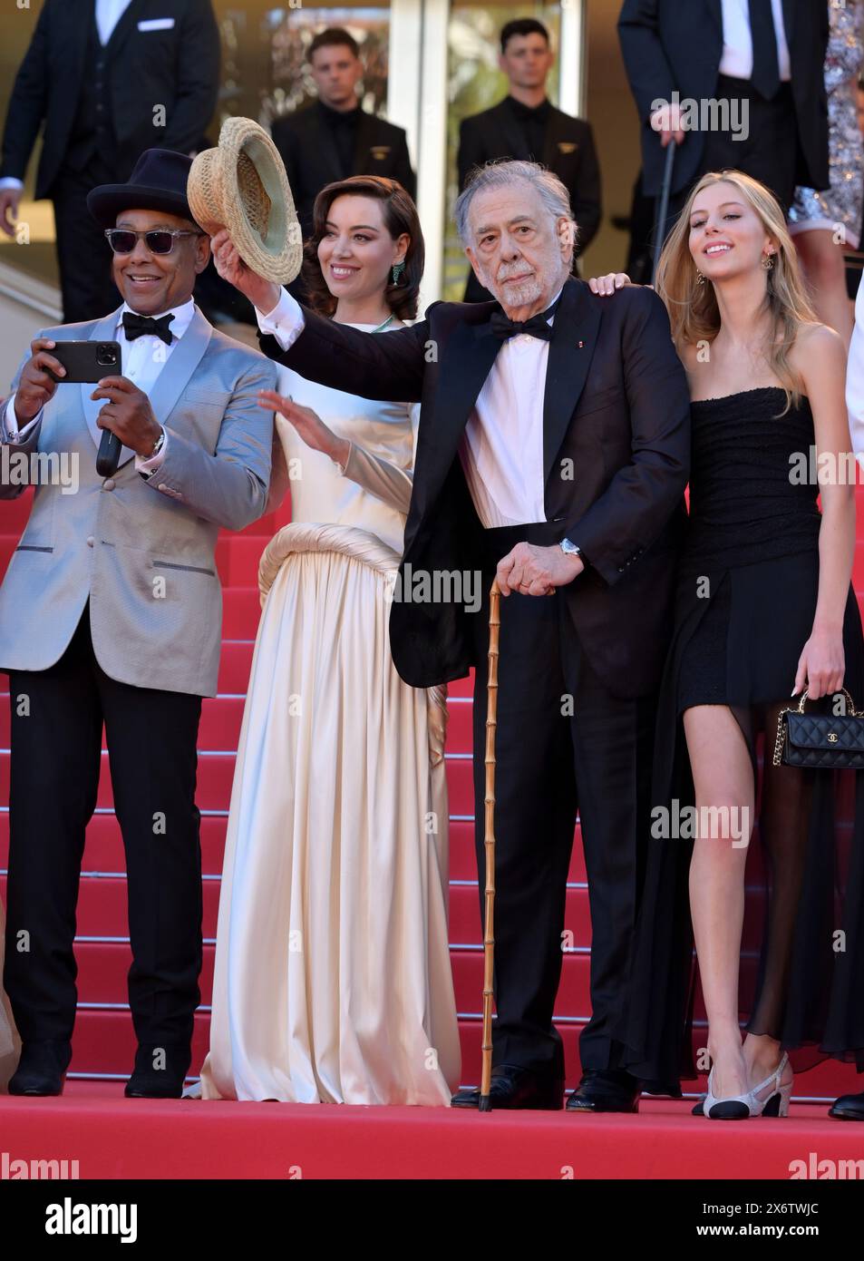 Cannes, France. 16th May, 2024. CANNES, FRANCE. May 16, 2024: Giancarlo Esposito, Aubrey Plaza, Francis Ford Coppola & Romy Croquet Mars at the Megalopolis premiere at the 77th Festival de Cannes. Picture Credit: Paul Smith/Alamy Live News Stock Photo