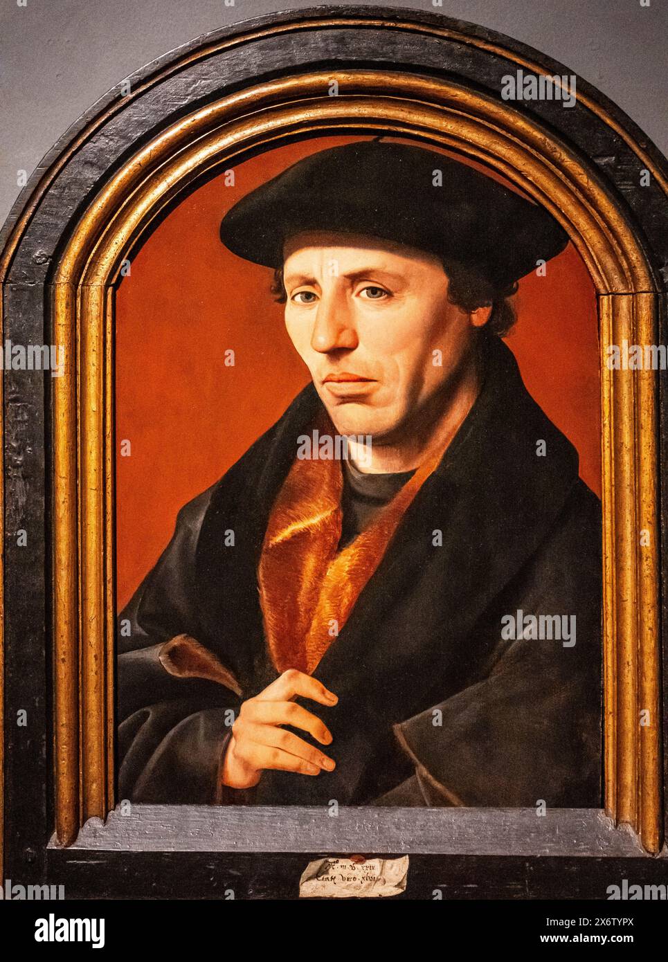 Portrait of a Haarlem Citizen, Jan van Scorel, 1529, oil on panel, Amsterdam, Netherlands. Stock Photo